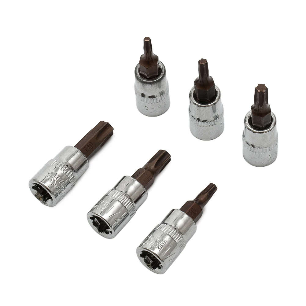 Socket Wrenches Torx Bit Socket T10 T15 T20 T25 T30 T40 1/4inch Head Screwdriver Screwdriver Bit Set Brand New
Socket Wrenches Torx Bit Socket T10 T15 T20 T25 T30 T40 1/4inch Head Screwdriver Screwdriver Bit Set Brand New