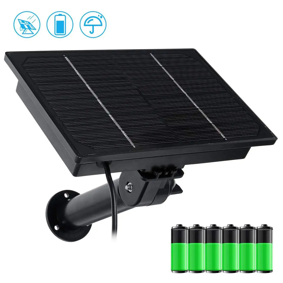 4W Black Solar Panel 5V Powered IP Camera Built-in 18650 Replaceable Battery Outdoor Waterproof Charged USB For Security Camera
4W Black Solar Panel 5V Powered IP Camera Built-in 18650 Replaceable Battery Outdoor Waterproof Charged USB For Security Camera
