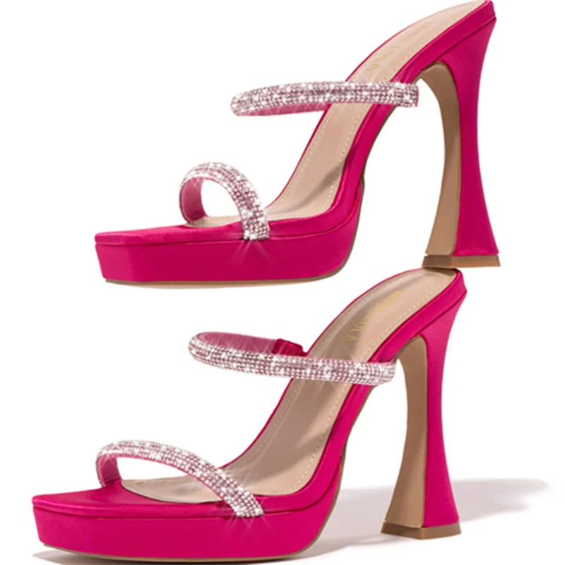 Womens High Heel Sandals Slipper Summer Rhinestone Strap Slingbacks Female Sexy Fashion Wedding Platform Sandals Woman Plus Size
Womens High Heel Sandals Slipper Summer Rhinestone Strap Slingbacks Female Sexy Fashion Wedding Platform Sandals Woman Plus Size