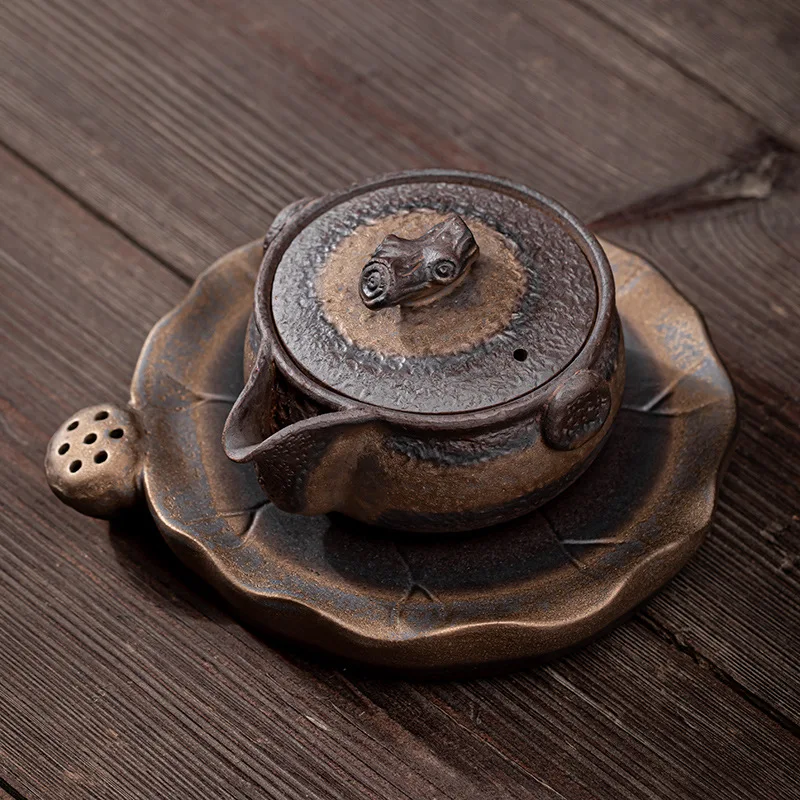 

Горшок глазурь древнее кунг-фу утро Gaiwan японский чай жареный железный чайник Pu'er ретро керамический чайник для приготовления позолота чаша керамическая посуда