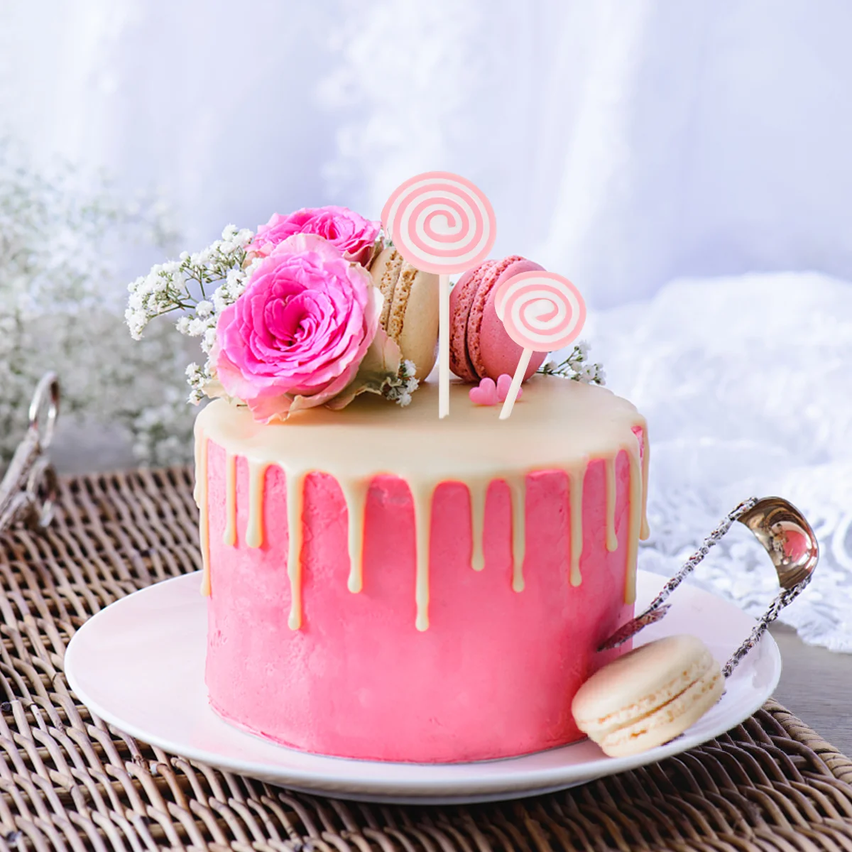 6pcs Lovely Dessert Insert Lollipop Shaped Cake Topper(Random Color) 
6pcs Lovely Dessert Insert Lollipop Shaped Cake Topper(Random Color)