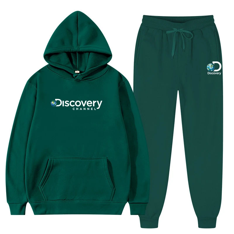Discovery Channel Men Hooded Sports Suit Women Casual Solid Color Hoodie and Pants 2 Pieces Set Fleece Sportswear Jogging Suits
Discovery Channel Men Hooded Sports Suit Women Casual Solid Color Hoodie and Pants 2 Pieces Set Fleece Sportswear Jogging Suits