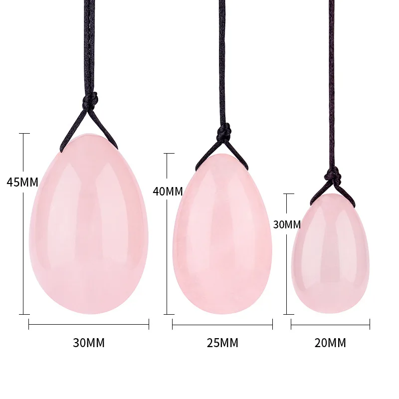 Тренажер Кегеля 100% натуральный розовый кварц набор яиц для массажа натуральные