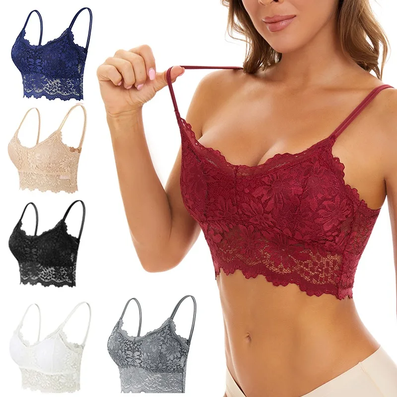 New woman lace bras top comfortable bralette solid color sexy underwear vest female hollow out wireless lingerie seamless bra
New woman lace bras top comfortable bralette solid color sexy underwear vest female hollow out wireless lingerie seamless bra