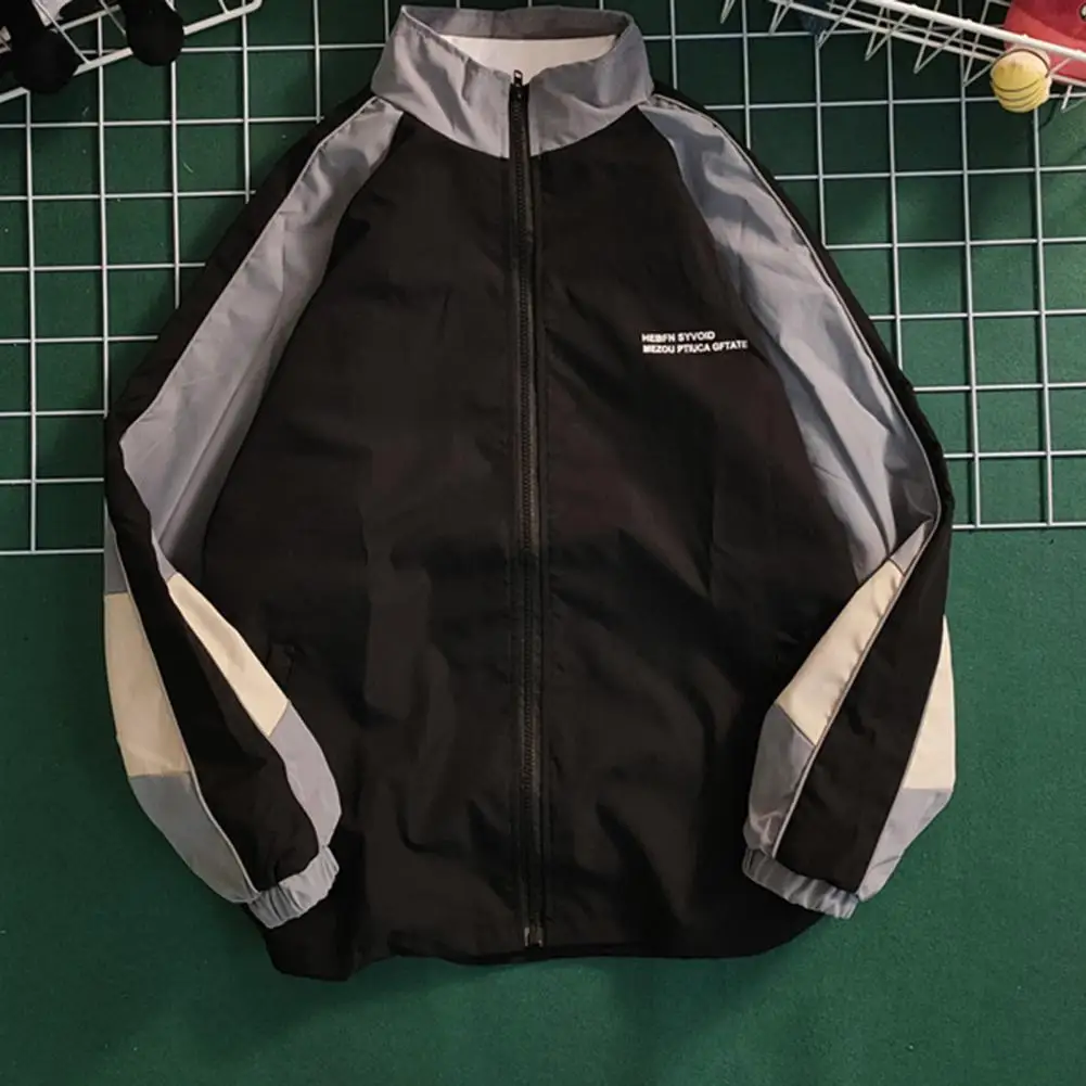 Men Jacket Color Block Men Baseball Coat Vintage Long Sleeves Zipper Closure Jacket Loose Stand Collar Spring Fall Outwear
Men Jacket Color Block Men Baseball Coat Vintage Long Sleeves Zipper Closure Jacket Loose Stand Collar Spring Fall Outwear