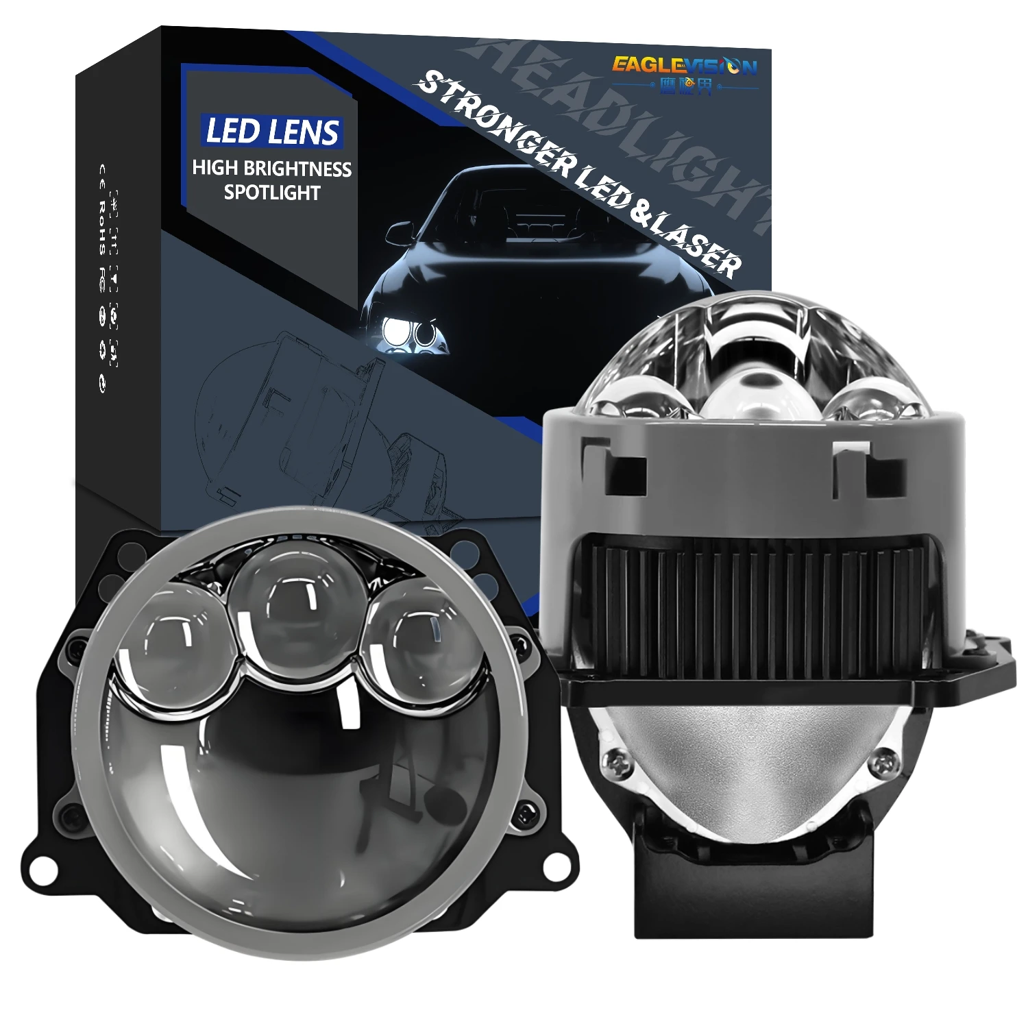 EAGLEVISION 2 шт. 3,0-дюймовые линзы для проектора Bi Led, линзы для фар Hella, светодиодные фонари H4 H7 9005 9006, автомобильные аксессуары 
EAGLEVISION 2 шт. 3,0-дюймовые линзы для проектора Bi Led, линзы для фар Hella, светодиодные фонари H4 H7 9005 9006, автомобильные аксессуары