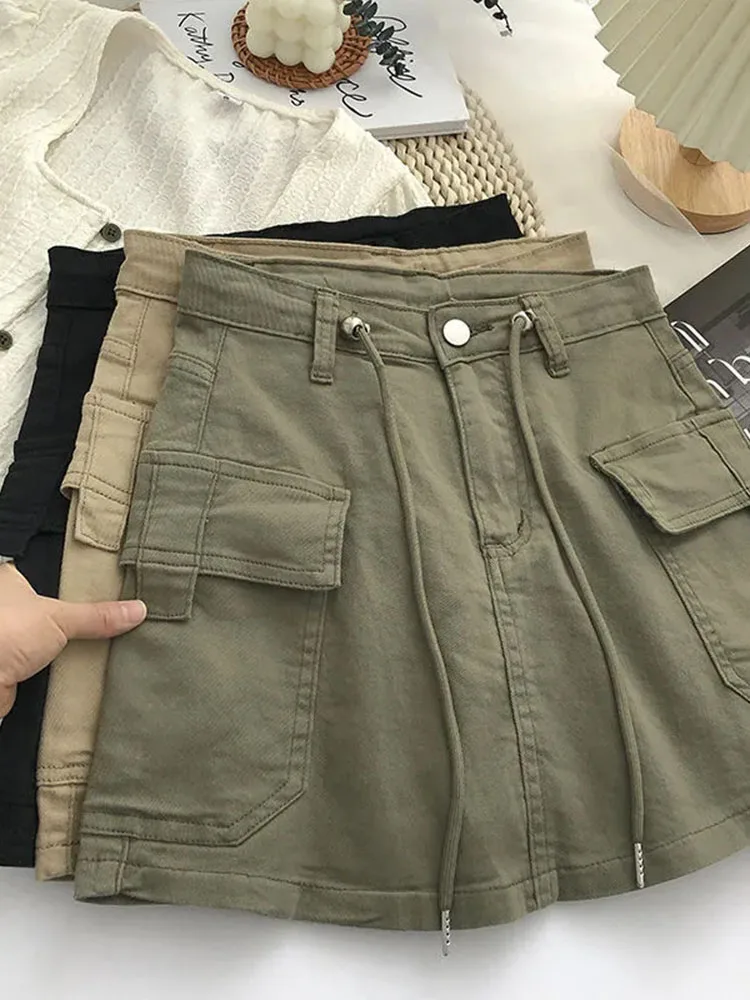 Jmprs Drawstring Women Cargo Denim Skirts High Waist Fashion Belt Y2K Mini Skirts Summer Designed Female 90S Jeans Skirt New
Jmprs Drawstring Women Cargo Denim Skirts High Waist Fashion Belt Y2K Mini Skirts Summer Designed Female 90S Jeans Skirt New