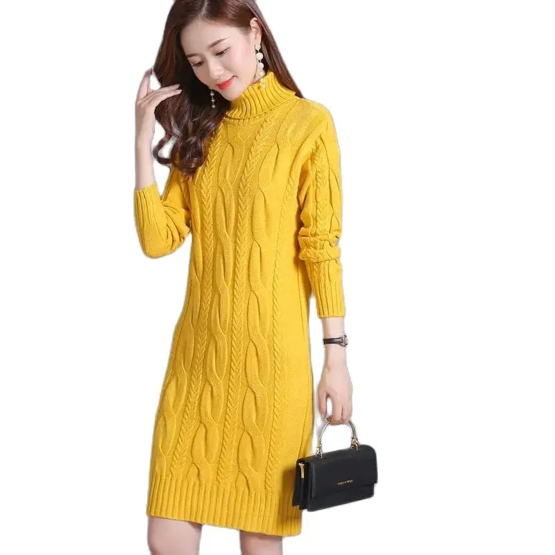 Woven/Non-velvet Autumn And Winter New High-necked Warm Sweater Ladies Slim Loose Fashion Long Bottoming Sweater Skirt WomenTide
Woven/Non-velvet Autumn And Winter New High-necked Warm Sweater Ladies Slim Loose Fashion Long Bottoming Sweater Skirt WomenTide