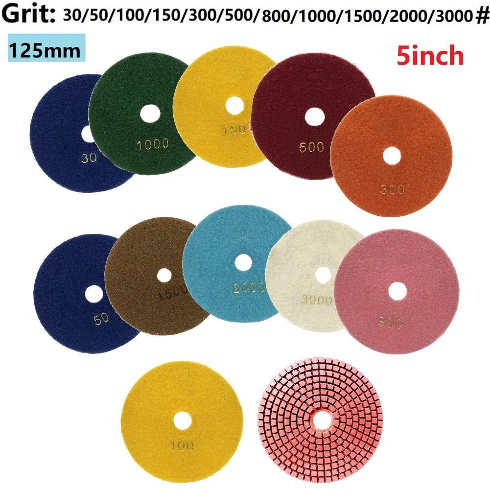 5 Inch 125mm Dry/Wet Polishing Pad Sharp Type Flexible Diamond Polishing Pad For Granite Marble Stone Sanding Disc Polishing
5 Inch 125mm Dry/Wet Polishing Pad Sharp Type Flexible Diamond Polishing Pad For Granite Marble Stone Sanding Disc Polishing