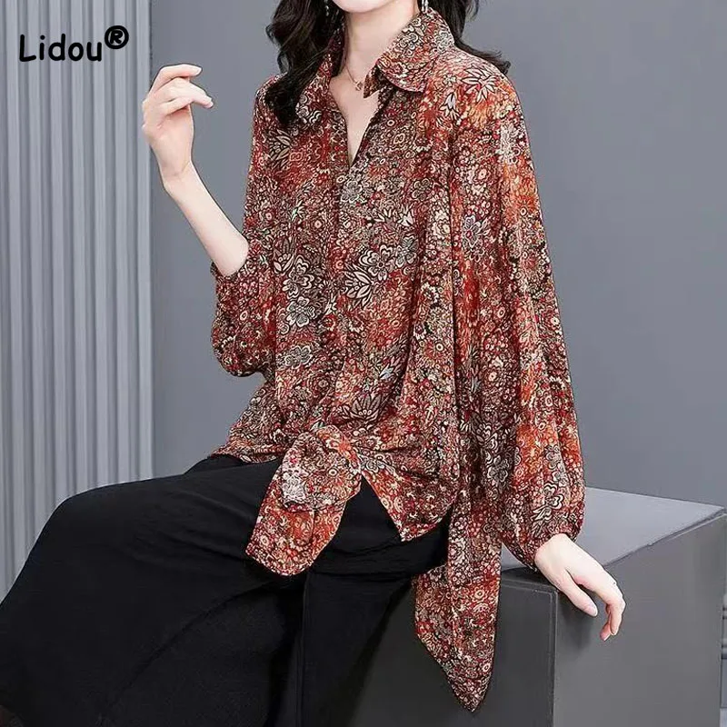 Summer Female Fashion Casual Printed Single-breasted Blouse 2023 New Vintage Loose Polo-Neck Chiffon Shirt Women's Clothing
Summer Female Fashion Casual Printed Single-breasted Blouse 2023 New Vintage Loose Polo-Neck Chiffon Shirt Women's Clothing