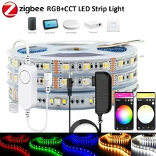 DC12V ZIGBEE 3.0 Controller Smart 5050 RGBCCT RGB+W+CW LED Strip Band Light Kit for Tuya Smartthings Echo Plus Z2mqtt 1M-5M