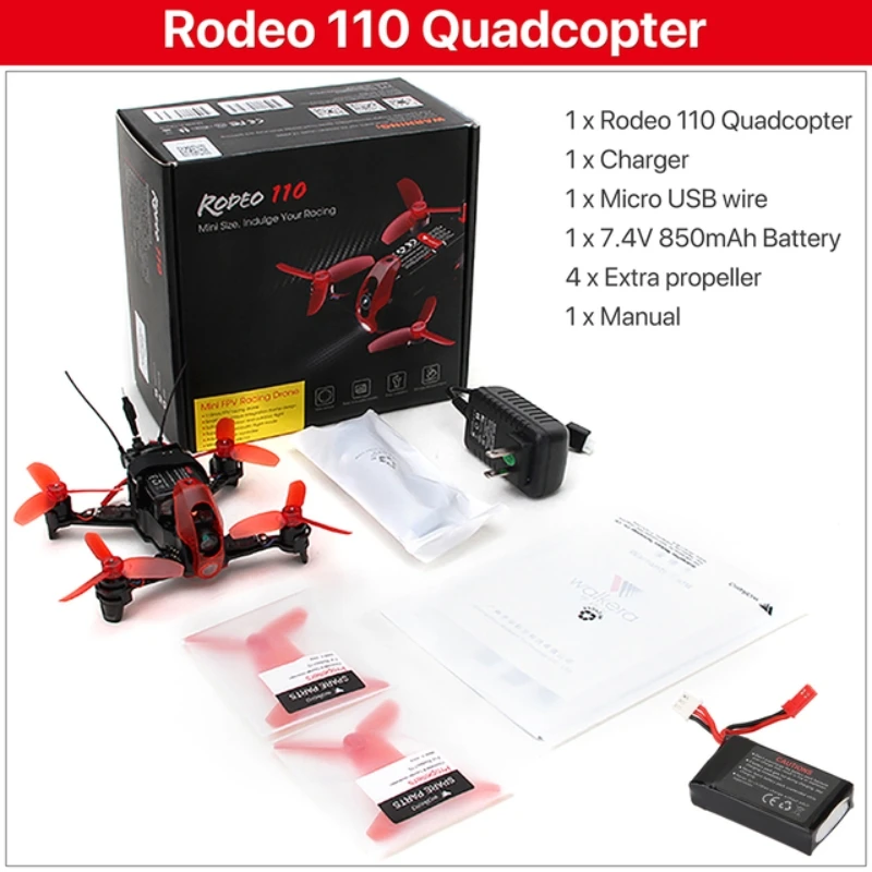 

Walkera Racing Drone Rodeo 110 RC Quadcopter BNF FPV W/ DEVO 7 Transmitter Remote Controller With 600TVL Camera