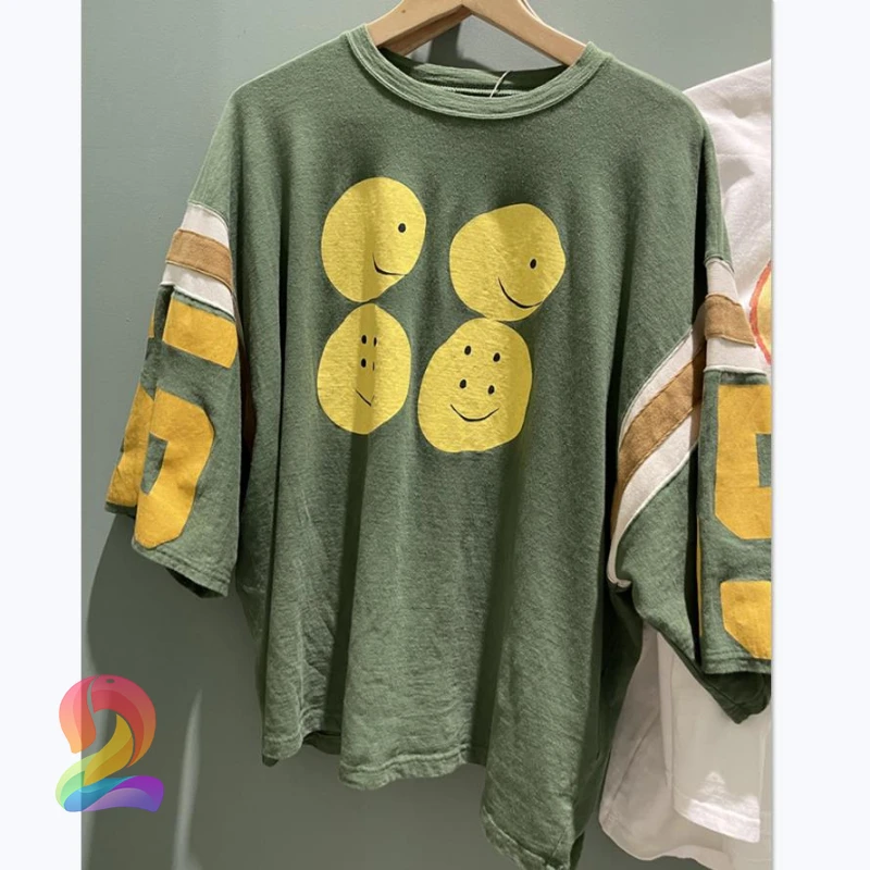 Summer KAPITAL T-shirt Batik Color Matching Smiley Letter Sleeve Loose Men Women Cotton KAPITAL Short-sleeved
Summer KAPITAL T-shirt Batik Color Matching Smiley Letter Sleeve Loose Men Women Cotton KAPITAL Short-sleeved