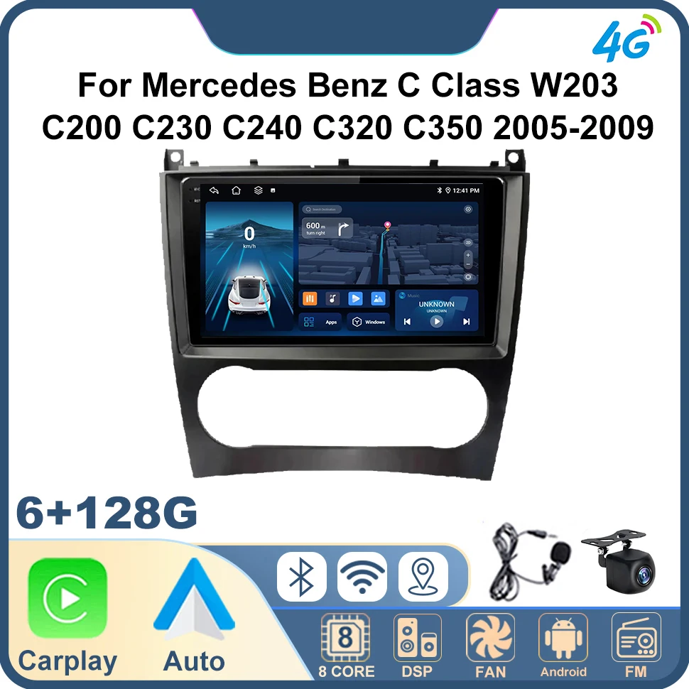 Автомобильный радиоприемник-мультимедийный плеер для Mercedes Benz C Class W203 C200 C230 C240 C320
