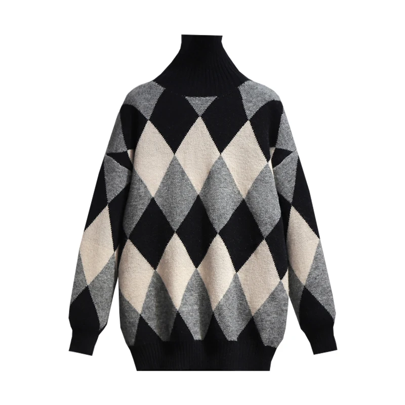 Korean Half Turtleneck Knitted Sweater Women Black Plaid Pullover Tops 2023 Autumn Winter Casual Loose Bottoming Knitwear Jumper
Korean Half Turtleneck Knitted Sweater Women Black Plaid Pullover Tops 2023 Autumn Winter Casual Loose Bottoming Knitwear Jumper