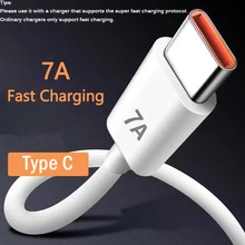 7A USB Type C Super-Fast Charge Cable for Huawei P40 P30 Mate 40 USB Fast Charing Data Cord for Xiaomi 13 Oneplus Realme Redmi