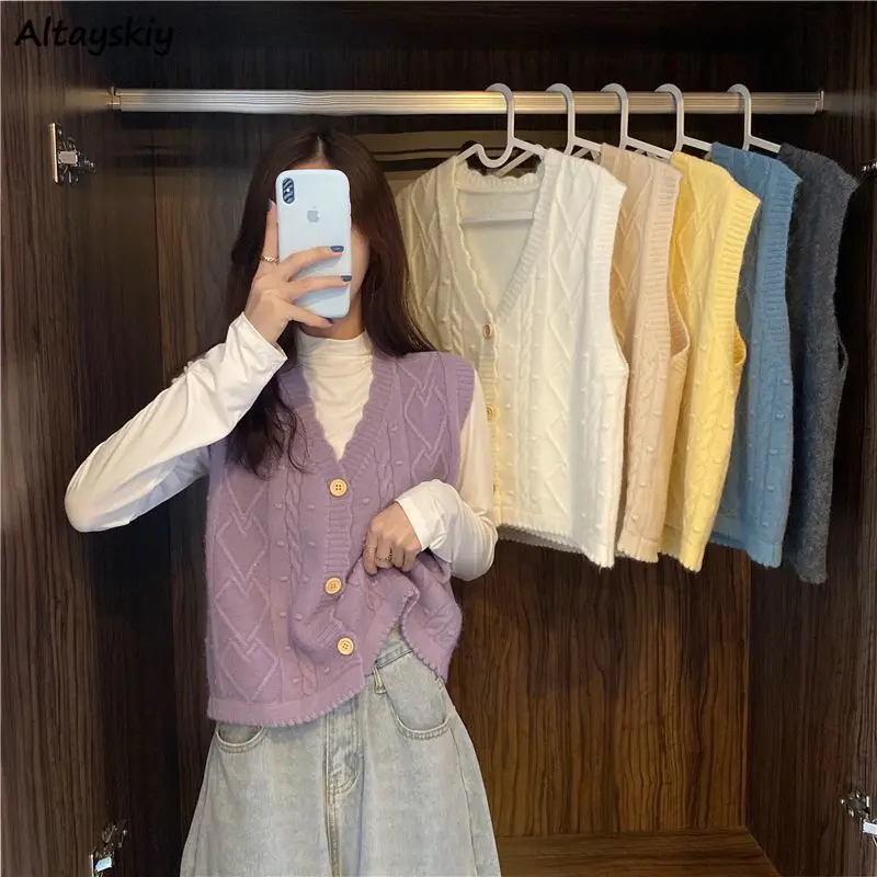 Sweater Vest Women Spring Outwear Korean Style Vintage Knitting Thread Fashion Students Simple Retro Daily All-match Cozy Casual
Sweater Vest Women Spring Outwear Korean Style Vintage Knitting Thread Fashion Students Simple Retro Daily All-match Cozy Casual