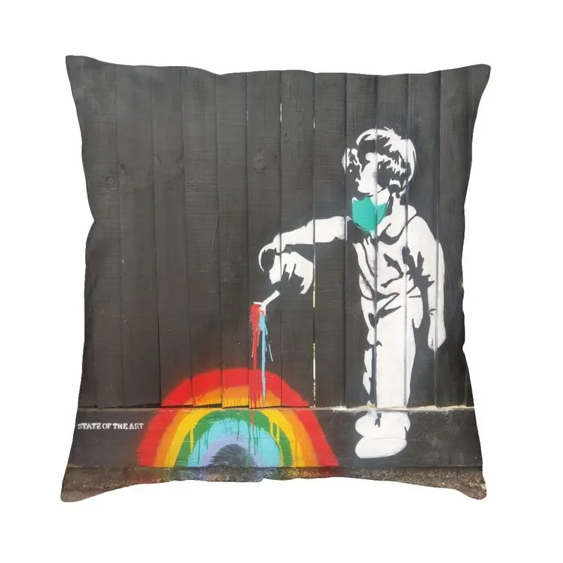 Banksy Rainbow Cushion Covers Street Art Graffiti Velvet Cute Pillow Case Living Room Decoration
Banksy Rainbow Cushion Covers Street Art Graffiti Velvet Cute Pillow Case Living Room Decoration