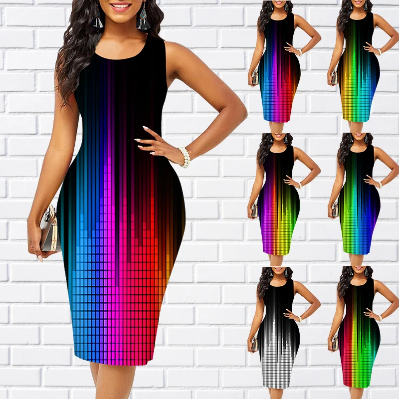 2023 New print knee-length dress women's summer crewneck sheath skirt women's casual dress fashion sleeveless MIDI skirt
2023 New print knee-length dress women's summer crewneck sheath skirt women's casual dress fashion sleeveless MIDI skirt
