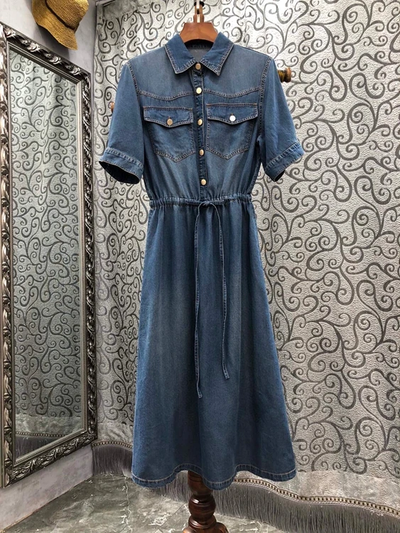 2022 new women fashion drawstring short sleeve slim midi skirt denim skirt casual dress 427
2022 new women fashion drawstring short sleeve slim midi skirt denim skirt casual dress 427