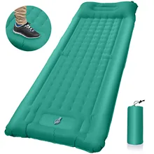Ultra-Thick Camping Sleeping Pad Air Mattress Inflatable Mat Built-in Foot Pump Unique Honey Comb Columnar Support Outdoor Tools