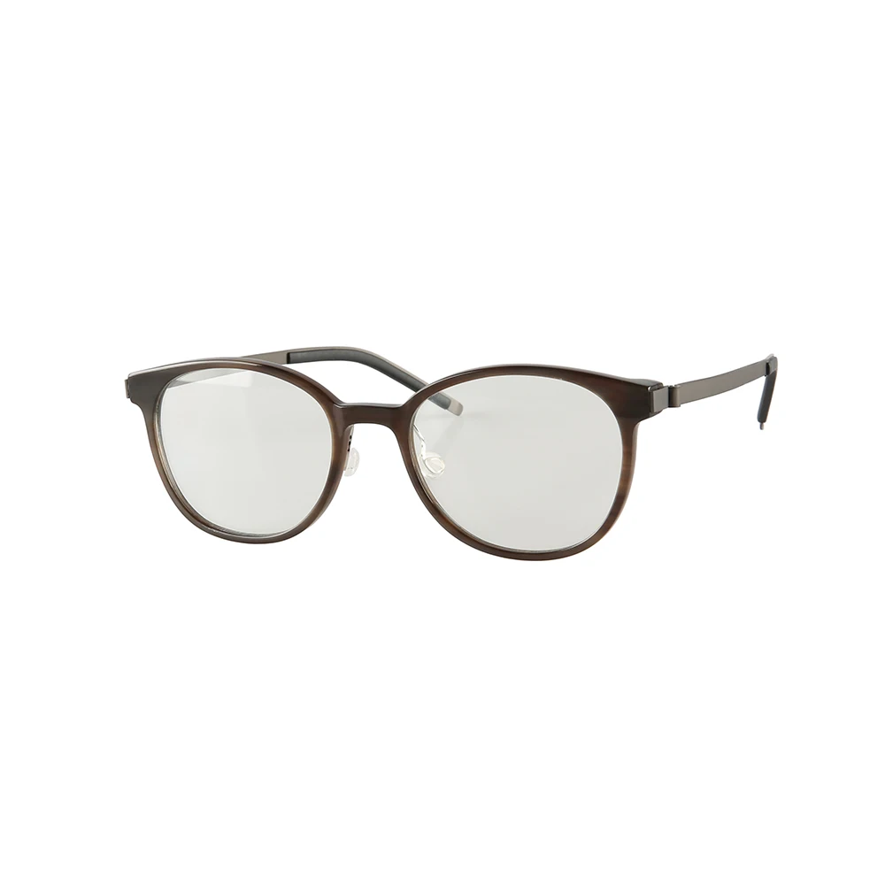 

Light Comfortable Titanium Stainless Steel Metal Oval Thin Horn Frame Sunglasses Optical Prescription Lenses Glasses Eyeglasses