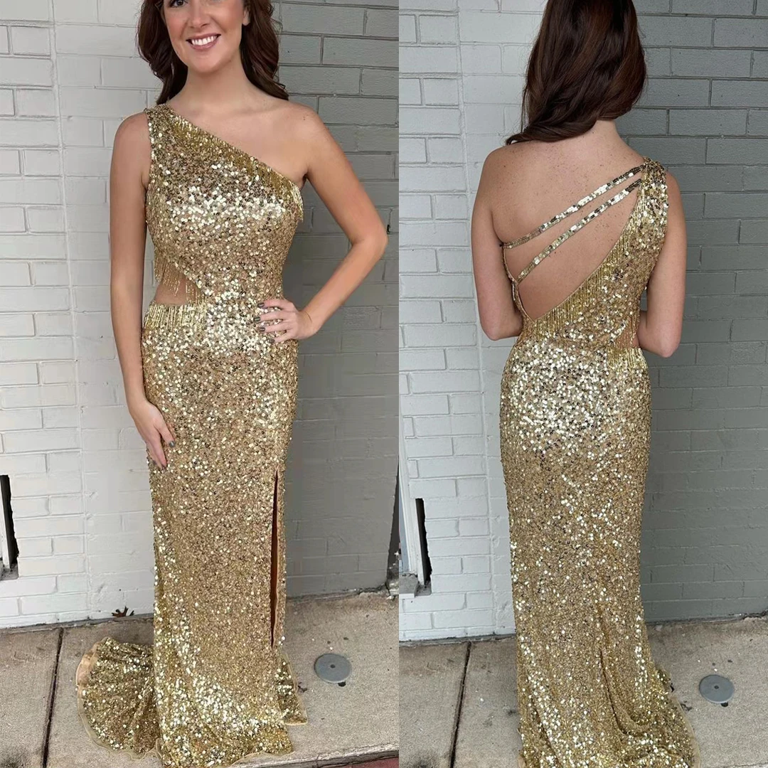 One Shoulder Mermaid Evening Dresses فساتين سهرة Sexy Sequin Formal Prom Wedding Party Dresses Robe de soirée with Slit
One Shoulder Mermaid Evening Dresses فساتين سهرة Sexy Sequin Formal Prom Wedding Party Dresses Robe de soirée with Slit