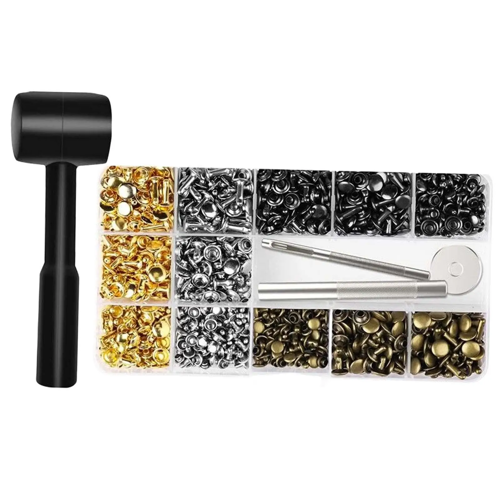 Leather Snap Fasteners Kit 4 Color with Tools Sturdy Metal Heavy Duty Press Button for Bracelets Sewing Clothing Bags Crafting 
Leather Snap Fasteners Kit 4 Color with Tools Sturdy Metal Heavy Duty Press Button for Bracelets Sewing Clothing Bags Crafting