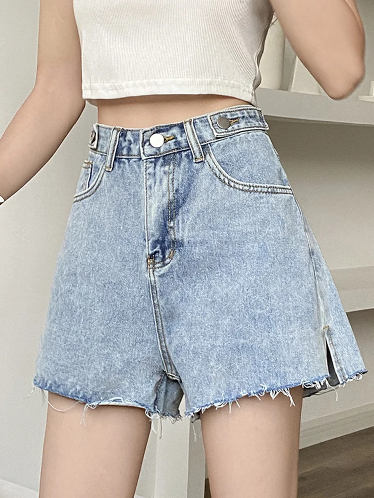 Ailegogo New Spring Summer Women High Waist Loose Frayed Blue Denim Shorts Streetwear Female Button Raw Hem Jeans Shorts Bottoms
Ailegogo New Spring Summer Women High Waist Loose Frayed Blue Denim Shorts Streetwear Female Button Raw Hem Jeans Shorts Bottoms