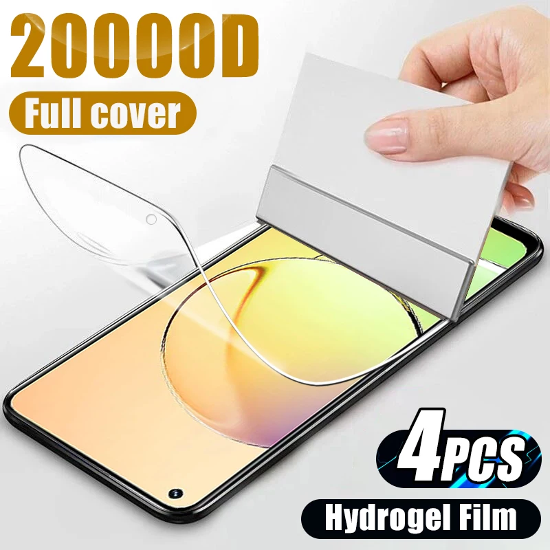 

1-4PCS 20000D Hydrogel Film For Realme 10 9 5 3 Pro Plus C55 C35 C33 C31 C30S C3 XT Screen Protector GT Neo 5 SE 3T 2T Not Glass