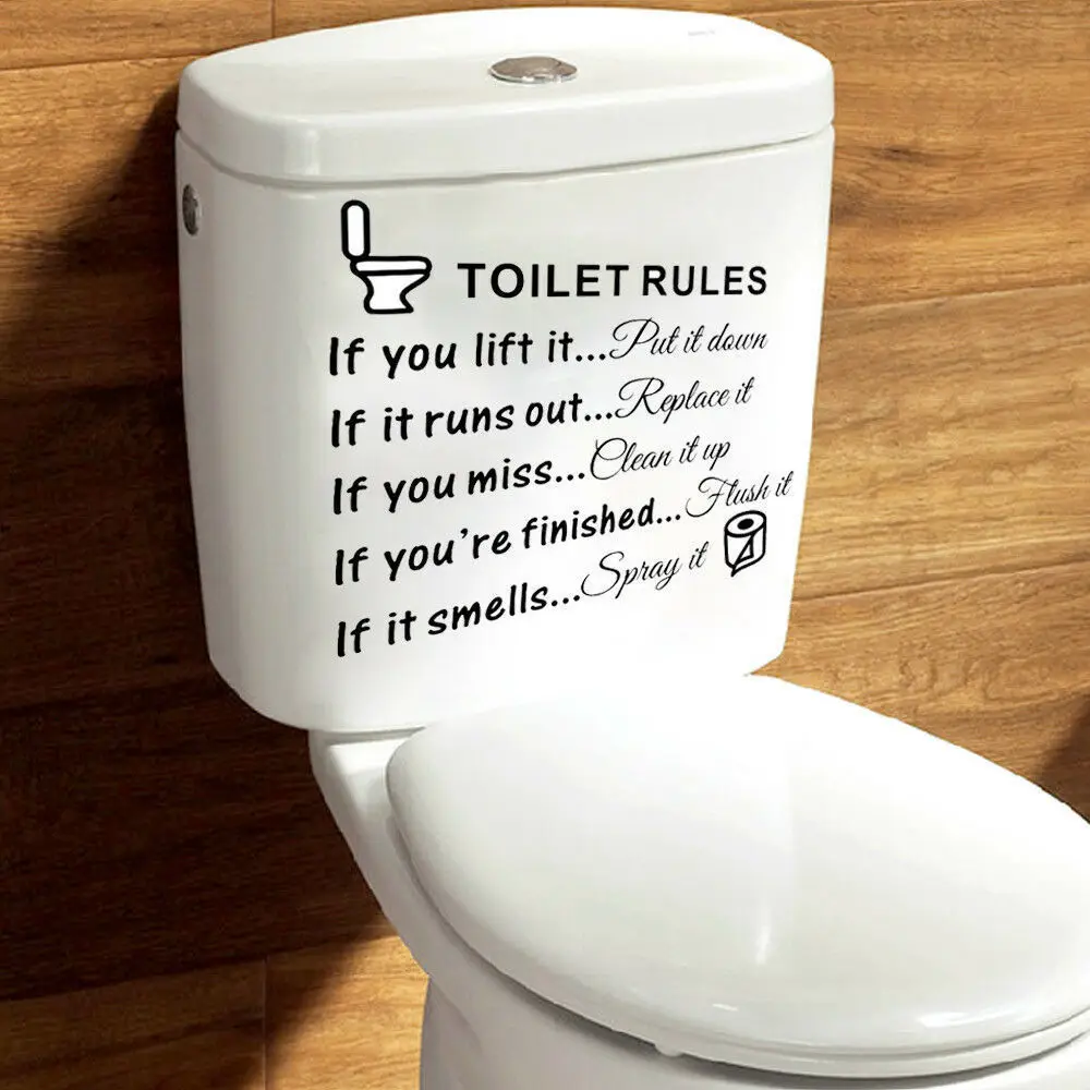 Creative Toilet Stickers Phrase Toilet Rules Stickers PVC Waterproof Art Roll Paper Shape Removable Home Decoration Wall Sticker
Creative Toilet Stickers Phrase Toilet Rules Stickers PVC Waterproof Art Roll Paper Shape Removable Home Decoration Wall Sticker