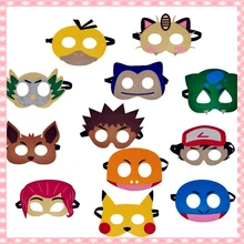 New Animation Peripherals Pokémon Felt Mask Wholesale Pikachu Costume Halloween Ball Mask Felt Eye Mask Best Gift Collection