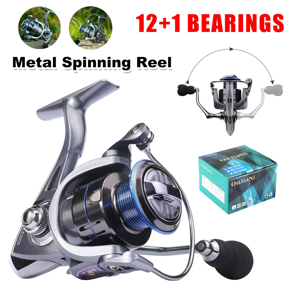 1000-6000 Series Spinning Reel Fishing Reel Metal Spool Screw-in Handle Fishing Reel Coil for Carp Freshwater Saltwater Tackle
1000-6000 Series Spinning Reel Fishing Reel Metal Spool Screw-in Handle Fishing Reel Coil for Carp Freshwater Saltwater Tackle