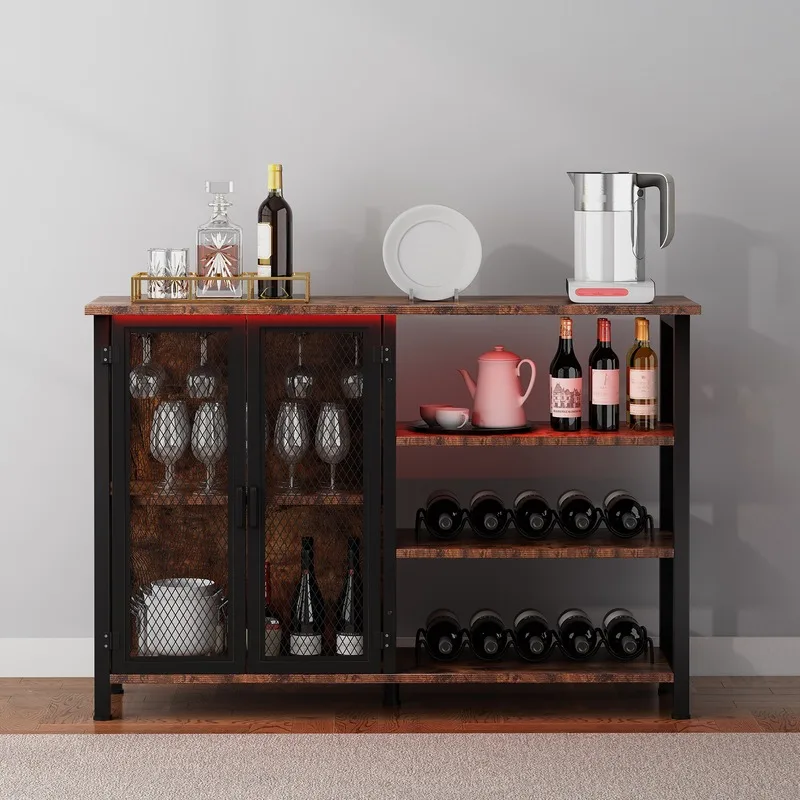 Industrial Bar Cabinet for Liquor , Rustic Wine Cabinet with Storage, Liquor Bar Buffet Sideboard with Wine Rack
Industrial Bar Cabinet for Liquor , Rustic Wine Cabinet with Storage, Liquor Bar Buffet Sideboard with Wine Rack
