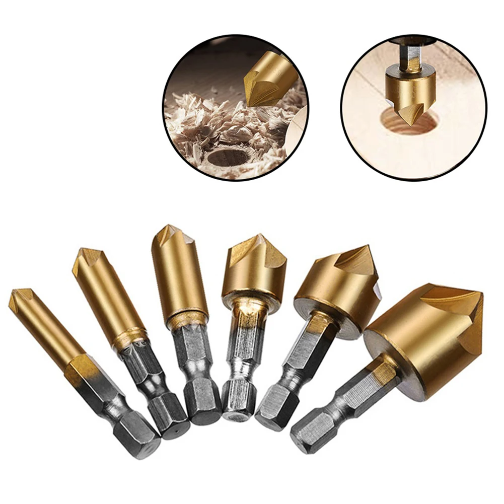 Chamfering Cutter Countersink Drill Hex Handle Hex High Speed Steel Shank 5 Flute 6mm-19mm Countersink For Wood
Chamfering Cutter Countersink Drill Hex Handle Hex High Speed Steel Shank 5 Flute 6mm-19mm Countersink For Wood