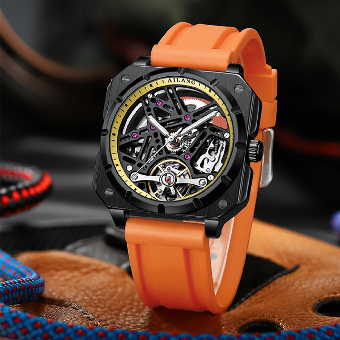 AILANG 2023 New Fashion Men's Silicone Strap Square Dial Luminous Pointer Waterproof Mechanical Watch Automatic Watches 8011
AILANG 2023 New Fashion Men's Silicone Strap Square Dial Luminous Pointer Waterproof Mechanical Watch Automatic Watches 8011