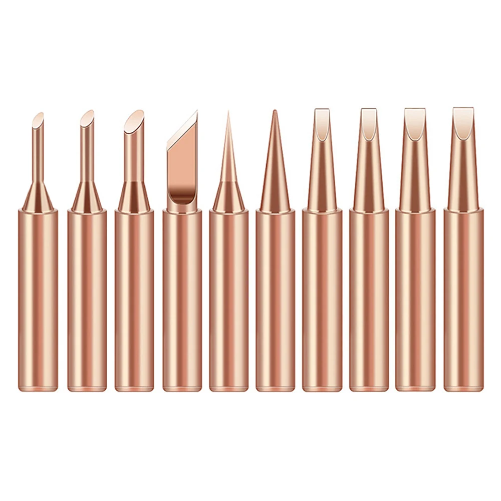 10pcs 900M-T Pure Copper Soldering Iron Tip Lead-free electric Solder Tips Welding Head Set BGA Soldering Tools Branding Iron
10pcs 900M-T Pure Copper Soldering Iron Tip Lead-free electric Solder Tips Welding Head Set BGA Soldering Tools Branding Iron