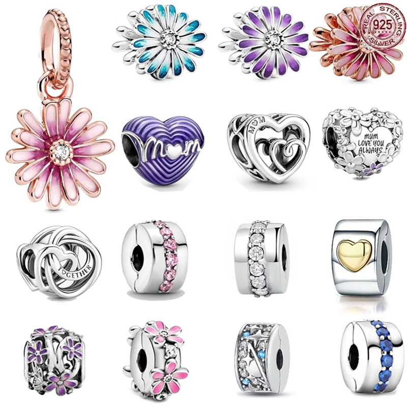 Fashion 925 Sterling Silver Flower Cutout Pink Beaded Daisy Pendant fit Original Vintage Style Charm Beads DIY Women's Jewelry
Fashion 925 Sterling Silver Flower Cutout Pink Beaded Daisy Pendant fit Original Vintage Style Charm Beads DIY Women's Jewelry