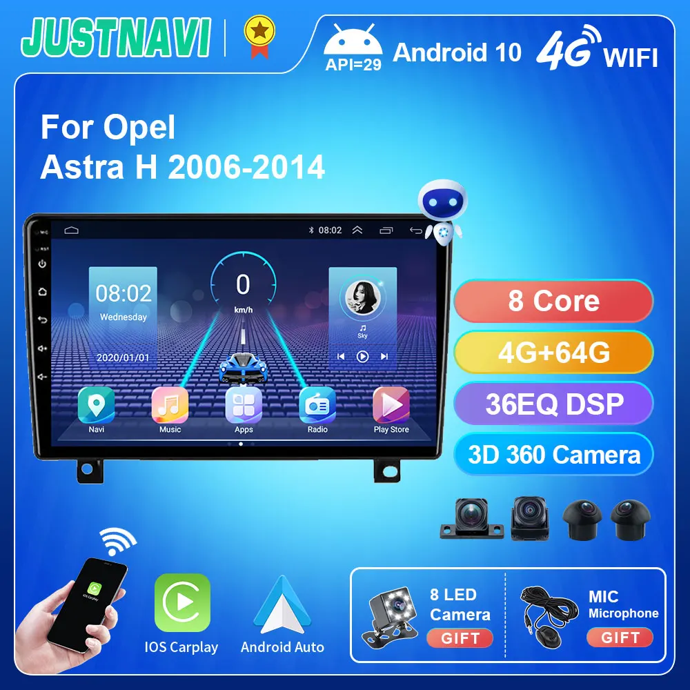 JUSTNAVI Car Radio For Opel Astra H 2006 - 2014 Android 10.0 Multimedia Player Autoradio Carplay Navigation GPS Auto Stereo DSP
JUSTNAVI Car Radio For Opel Astra H 2006 - 2014 Android 10.0 Multimedia Player Autoradio Carplay Navigation GPS Auto Stereo DSP