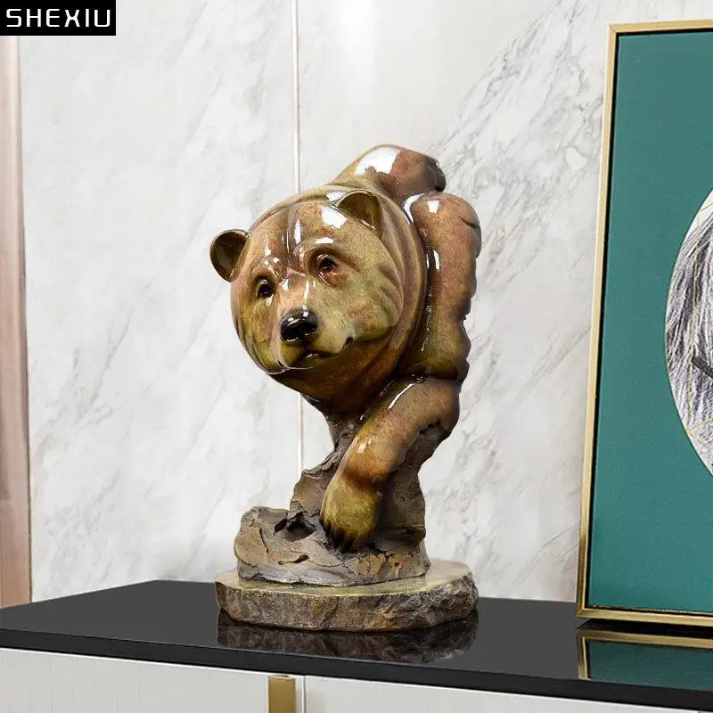 Brown Bear Statue Retro Ornaments Bear Simulation Animal Sculpture Living Room Decoration Crafts Furnishings Vintage Home Decor
Brown Bear Statue Retro Ornaments Bear Simulation Animal Sculpture Living Room Decoration Crafts Furnishings Vintage Home Decor
