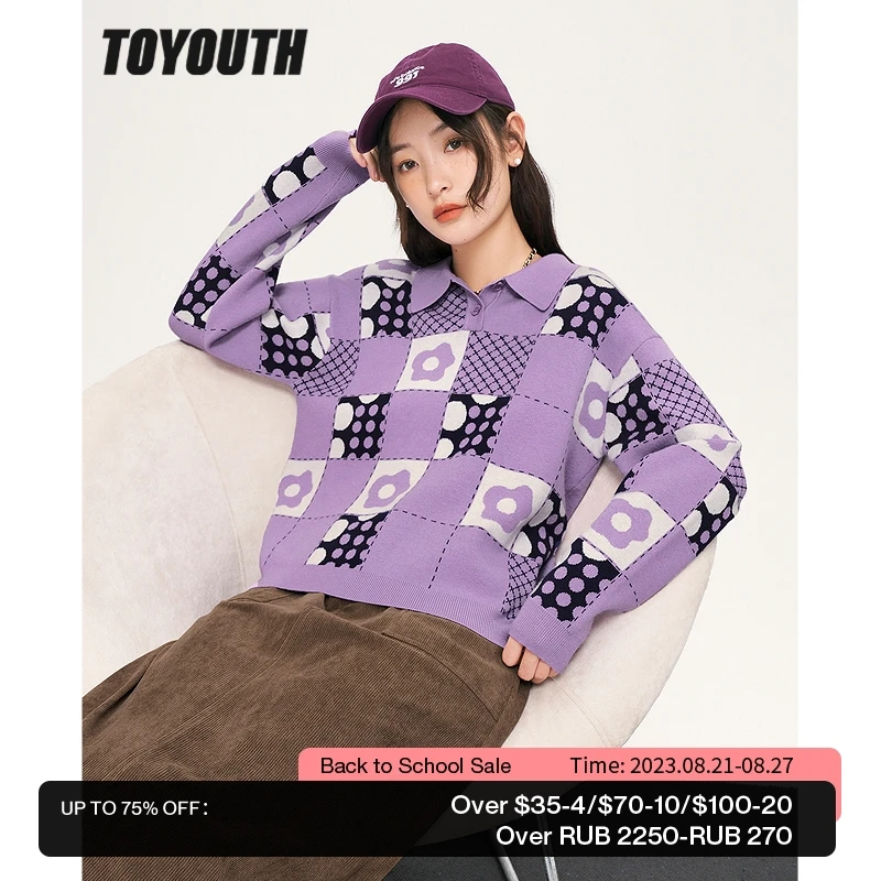 Toyouth Women Sweaters 2022 Winter Long Sleeves Polo Neck Knitted Pullover Checkerboard Polka Dot Print Casual Chic Tops
Toyouth Women Sweaters 2022 Winter Long Sleeves Polo Neck Knitted Pullover Checkerboard Polka Dot Print Casual Chic Tops
