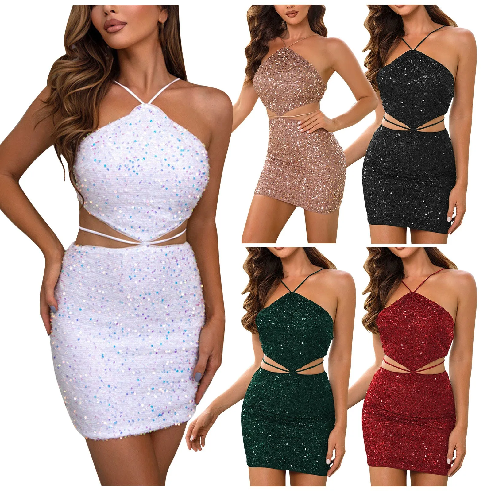 Women's Party Evening Sexy Backless Sequin Dress Cover Hip Skirt Casual Midi Dress Casual Fall Dresses
Women's Party Evening Sexy Backless Sequin Dress Cover Hip Skirt Casual Midi Dress Casual Fall Dresses