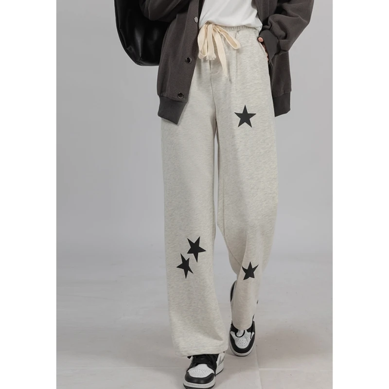Grey Sweatpants Women High Street Stars Baggy Pants Vintage American Streetwear Style Fashion Female Straight Wide Leg Trouser
Grey Sweatpants Women High Street Stars Baggy Pants Vintage American Streetwear Style Fashion Female Straight Wide Leg Trouser