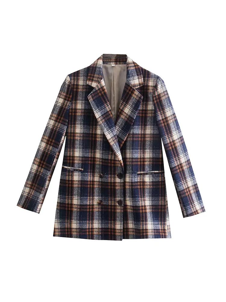 BM&MD&ZA Women 2022 New Fashion retro lattice Double placket Blazer Coat Vintage Long Sleeve Pockets Female Outerwear Chic
BM&MD&ZA Women 2022 New Fashion retro lattice Double placket Blazer Coat Vintage Long Sleeve Pockets Female Outerwear Chic