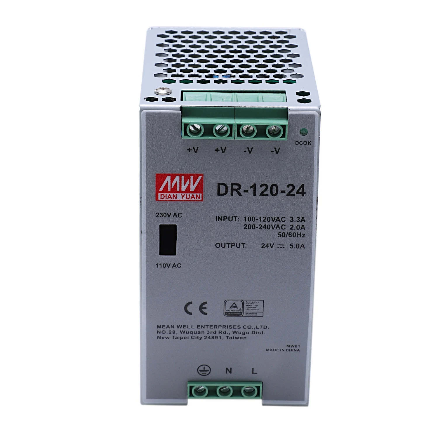 DR-120-24 120W Industrial Grade Rail Power Supply 24V5A Switching Power Supply Rail Mounting Switching Power Supply
DR-120-24 120W Industrial Grade Rail Power Supply 24V5A Switching Power Supply Rail Mounting Switching Power Supply