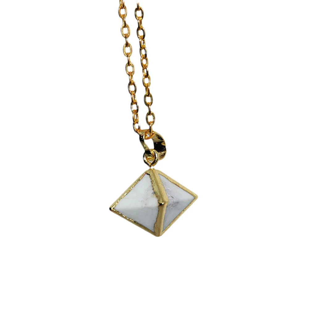 White Howlite stone necklaces homme cute charms Gold chain square men pendants male vintage stones stripe fashion jewelry 1pc
White Howlite stone necklaces homme cute charms Gold chain square men pendants male vintage stones stripe fashion jewelry 1pc