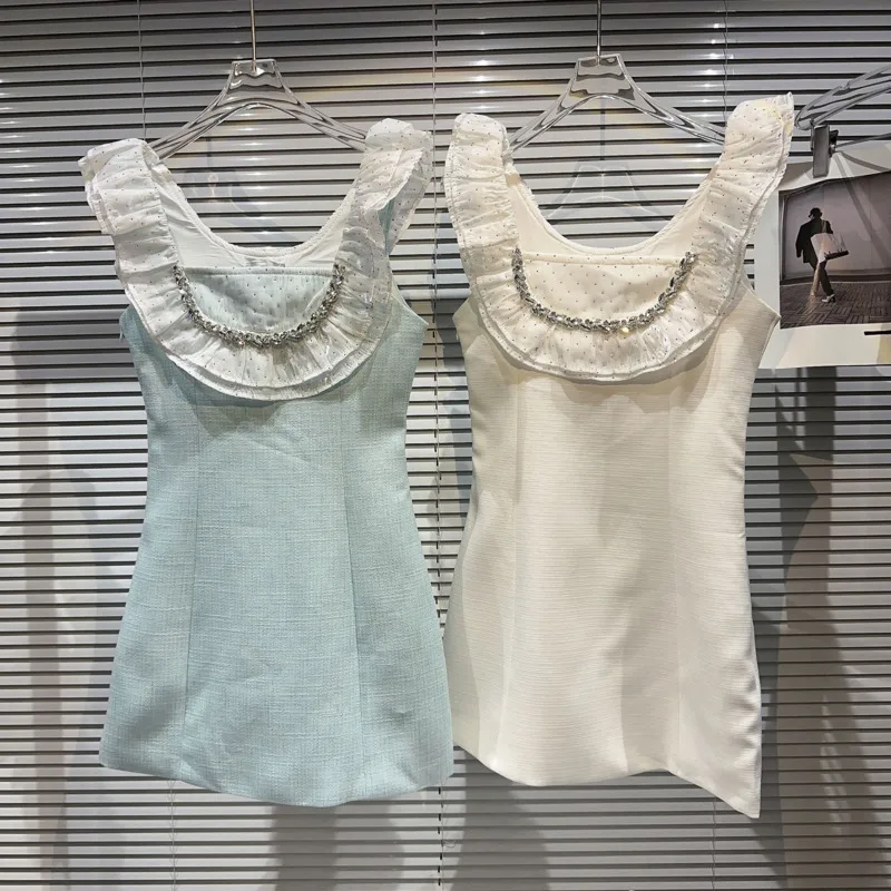 BORVEMAYS 2023 Summer New Sleeveless Patchwork Ruffles Diamonds Knee-length Temperament Loose Tweed Dress Women WZ3774
BORVEMAYS 2023 Summer New Sleeveless Patchwork Ruffles Diamonds Knee-length Temperament Loose Tweed Dress Women WZ3774