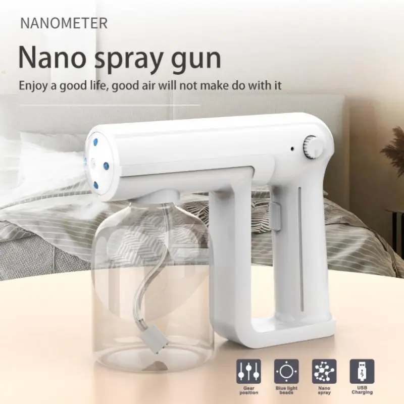 

500ML Wireless Electric Sanitizer Sprayer Disinfects Blue Light Nano Steam Spray Gun Sterilizing Nano Garden Sprayer For Home