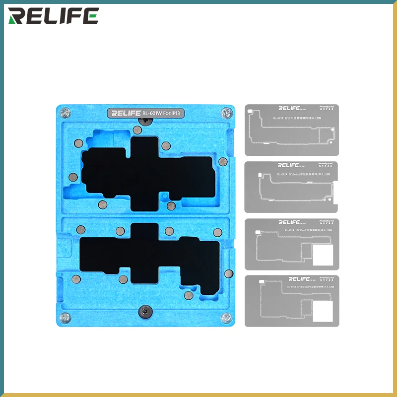 Relife RL-601W A15 4 in1 Middel Layer Tin Planting Platform for iPone 13/13mini/13Pro/13Pro Max Motherboard Soldering Repair Kit
Relife RL-601W A15 4 in1 Middel Layer Tin Planting Platform for iPone 13/13mini/13Pro/13Pro Max Motherboard Soldering Repair Kit