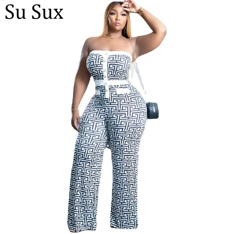 Sexy Strapless Sleeveless Jumpsuit Women Print Rompers Print High Waist Wide Leg Trousers Jumpsuit Vestidos 2022 XL-5XL
Sexy Strapless Sleeveless Jumpsuit Women Print Rompers Print High Waist Wide Leg Trousers Jumpsuit Vestidos 2022 XL-5XL